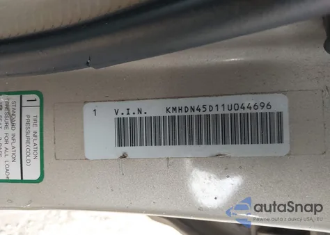 2001 Hyundai Elantra Gls z USA, uszkodzony, nr VIN KMHDN45D11U044696